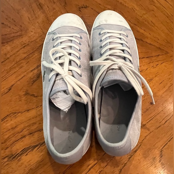 Lacoste baby blue/ gray suede Retro style sneakers. GUC! Super preppy! - Picture 6 of 10
